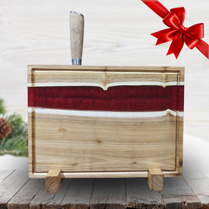 Akácfa vágódeszka - Piros - Meska.hu