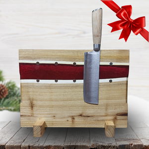 Akácfa vágódeszka - Piros - otthon & életmód - konyhafelszerelés, tálalás - sütés, főzés - vágódeszka - Meska.hu