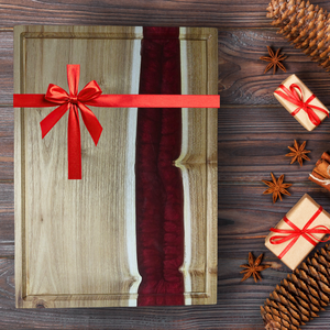 Akácfa vágódeszka - Piros - otthon & életmód - konyhafelszerelés, tálalás - sütés, főzés - vágódeszka - Meska.hu