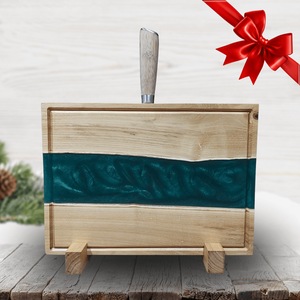 Akácfa mágneses késtartó / tálaló / vágódeszka - zöld - Meska.hu