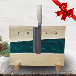 Akácfa mágneses késtartó / tálaló / vágódeszka - zöld - otthon & életmód - konyhafelszerelés, tálalás - sütés, főzés - vágódeszka - Meska.hu