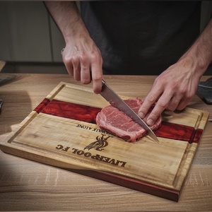 3 az 1-ben prémium vágódeszka, késtartó és tálaló egyben LIVERPOOL piros - otthon & életmód - konyhafelszerelés, tálalás - sütés, főzés - vágódeszka - Meska.hu