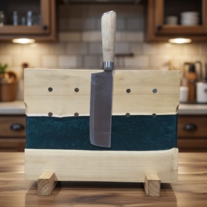 Akácfa mágneses késtartó / tálaló / vágódeszka - zöld - otthon & életmód - konyhafelszerelés, tálalás - sütés, főzés - vágódeszka - Meska.hu