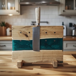 Akácfa mágneses késtartó / tálaló / vágódeszka - zöld - otthon & életmód - konyhafelszerelés, tálalás - sütés, főzés - vágódeszka - Meska.hu