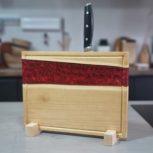 Akácfa mágneses késtartó / tálaló / vágódeszka - Piros, Otthon & Életmód, Konyhafelszerelés, tálalás, Sütés, főzés, Vágódeszka, , MESKA