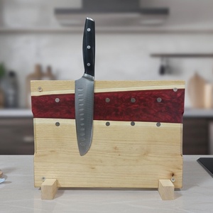 Akácfa mágneses késtartó / tálaló / vágódeszka - Piros - otthon & életmód - konyhafelszerelés, tálalás - sütés, főzés - vágódeszka - Meska.hu