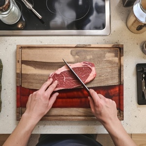 Prémium diófa Vágódeszka/kínáló tálca - Piros, Otthon & Életmód, Konyhafelszerelés, tálalás, Sütés, főzés, Vágódeszka, Famegmunkálás, MESKA