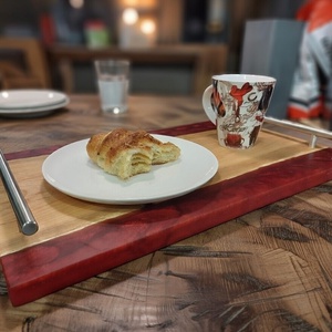 Cseresznyefa  tálaló - piros, Otthon & Életmód, Konyhafelszerelés, tálalás, Sütés, főzés, Vágódeszka, Famegmunkálás, MESKA