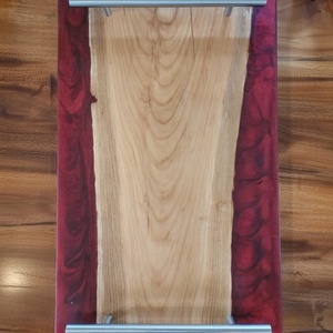 Cseresznyefa  tálaló - piros - otthon & életmód - konyhafelszerelés, tálalás - sütés, főzés - vágódeszka - Meska.hu