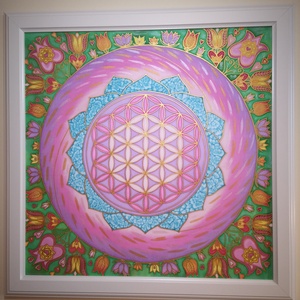 Mandala selyemkép Élet virága Tulipános - otthon & életmód - dekoráció - spiritualitás - mandala - Meska.hu