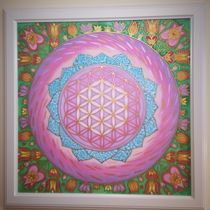 Mandala selyemkép Élet virága Tulipános - otthon & életmód - dekoráció - spiritualitás - mandala - Meska.hu