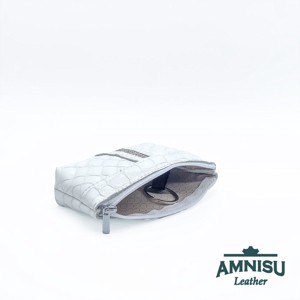 Fehér lakk krokkómintás egy cipzáras egyenes swarovski köves kulcstartó E3013 -  - Meska.hu