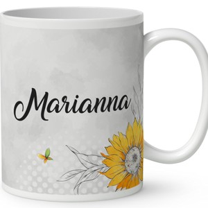 Névvel kérhető - Huncut Napraforgós tündérlány mintás bögre - otthon & életmód - konyhafelszerelés, tálalás - tálalás - bögre & csésze - Meska.hu