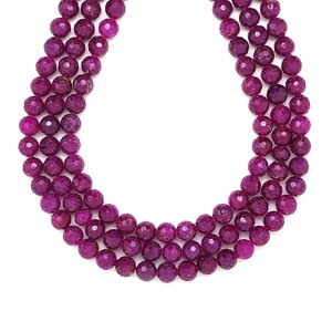 Rubin fazettált golyó 6-7mm  ékszerkészítő alapanyag (füzér), Kellékek & szerszámok, Ásvány alapanyag, Ásványfüzér, , MESKA