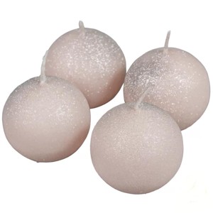 Bársony glitter gömb gyertya 60 mm - pezsgő szett - kellékek & szerszámok - dekorációs kellékek - dekorációs gyertya - Meska.hu