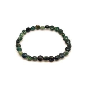 Fazettált moha achát korong ásvány karkötő 6�4mm - Meska.hu