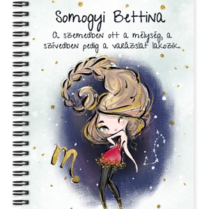 Személyre szabható - Szőke hajú Csini Skorpió lány mintás A5-ös füzet, Otthon & Életmód, Papír, írószer, Jegyzetfüzet & Napló, , MESKA