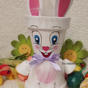 Cserép nyuszi - otthon & életmód - dekoráció - Meska.hu