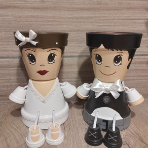 Esküvői pár, Otthon & Életmód, Ház & Kert, Cserépbaba, Festett tárgyak, MESKA