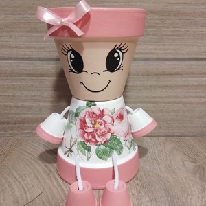 Erika, Otthon & Életmód, Ház & Kert, Cserépbaba, Decoupage, transzfer és szalvétatechnika, Festett tárgyak, MESKA