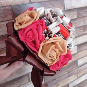 Pocket Coffee bonbon csokor habrózsa édesség csokor férfiaknak ballagás szülinap anyák napja nőnap óvónéni  - otthon & életmód - dekoráció - virágdísz és tartó - csokor & virágdísz - Meska.hu