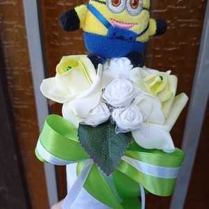 Minion ballagási csokor, Otthon & Életmód, Dekoráció, Virágdísz és tartó, Csokor & Virágdísz, Virágkötés, MESKA