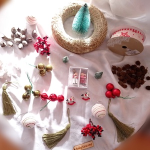 KARÁCSONYI DIY DEKOR SZETT - PIROS/FEHÉR/ZÖLD - kellékek & szerszámok - dekorációs kellékek - egyéb kellékek - Meska.hu