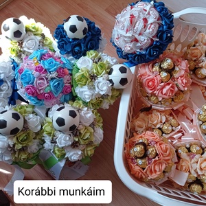Focilabdás habrózsa csokor - otthon & életmód - dekoráció - virágdísz és tartó - csokor & virágdísz - Meska.hu