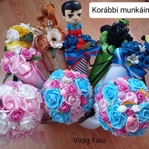Focilabdás habrózsa csokor - otthon & életmód - dekoráció - virágdísz és tartó - csokor & virágdísz - Meska.hu