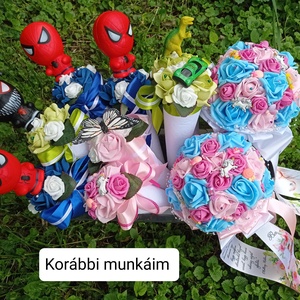 Focilabdás habrózsa csokor - otthon & életmód - dekoráció - virágdísz és tartó - csokor & virágdísz - Meska.hu