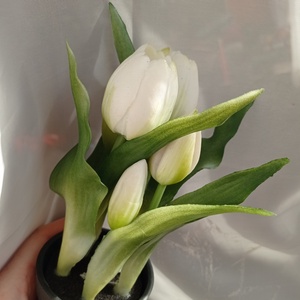 Cserepes gumi tulipán asztaldísz tavaszi dekoráció több színben, Otthon & Lakás, Dekoráció, Virágdísz és tartó, Csokor & Virágdísz, Mindenmás, MESKA