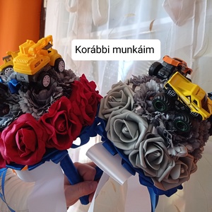Ballagási csokor járművel habrózsa autó - otthon & életmód - dekoráció - virágdísz és tartó - csokor & virágdísz - Meska.hu
