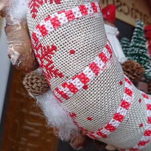 Boldog karácsonyt feliratos karácsonyi ajtódísz kopogtató - piros/fehér-zöld - karácsony - adventi díszek - adventi ajtódísz - Meska.hu