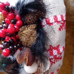 Boldog karácsonyt feliratos karácsonyi ajtódísz kopogtató - fekete-piros-arany-fehér  - karácsony - adventi díszek - adventi ajtódísz - Meska.hu