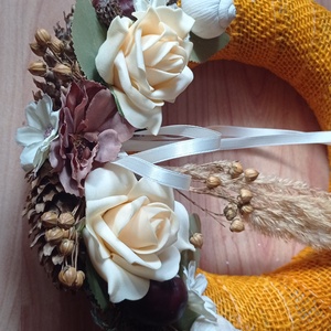 Mindenszenteki koszorú 25 cm - narancs - otthon & életmód - vallás - temetkezési tárgy - sírkoszorú, kegyeleti koszorú - Meska.hu