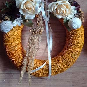 Mindenszenteki koszorú 25 cm - narancs - Meska.hu