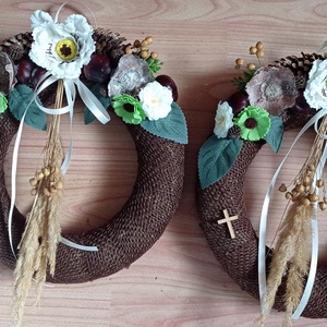 Mindenszenteki koszorú 25 cm - barna - otthon & életmód - vallás - temetkezési tárgy - sírkoszorú, kegyeleti koszorú - Meska.hu
