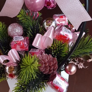 Mon cheri bonbonos dekor táska karácsonyi ajándék  - karácsony - karácsonyi lakásdekoráció - karácsonyi lakásdíszek - Meska.hu