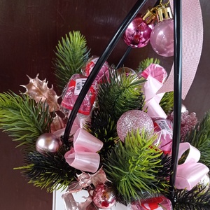 Mon cheri bonbonos dekor táska karácsonyi ajándék  - karácsony - karácsonyi lakásdekoráció - karácsonyi lakásdíszek - Meska.hu