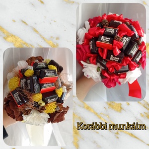 Pocket Coffee bonbon csokor habrózsa édesség csokor férfiaknak ballagás szülinap anyák napja nőnap óvónéni  - otthon & életmód - virágdekoráció - virágok - virágcsokor - Meska.hu