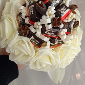 Pocket Coffee bonbon csokor habrózsa édesség csokor férfiaknak ballagás szülinap anyák napja nőnap óvónéni  - Meska.hu