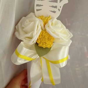 Ballagási tölcsér csokor cica figurával - Meska.hu