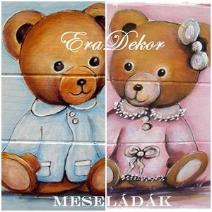 Mackós játéktároló ládák keresztelőre - otthon & életmód - tárolás & rendszerezés - láda - Meska.hu