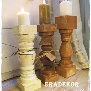 Romantikus fa gyertyatartók - otthon & életmód - dekoráció - Meska.hu