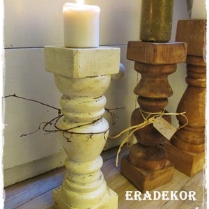 Nagyméretű  fa gyertyatartó - otthon & életmód - dekoráció - Meska.hu