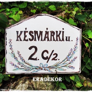 Vintage fehér házszámtábla - otthon & életmód - ház & kert - házszám - Meska.hu