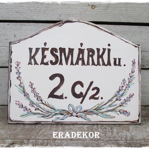 Vintage fehér házszámtábla - otthon & életmód - ház & kert - házszám - Meska.hu