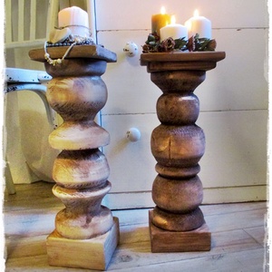 Vintage, rusztikus  gyertyatartó - otthon & életmód - Meska.hu