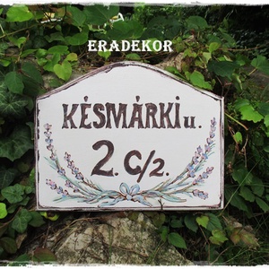 Vintage levendulás  házszámtábla - otthon & életmód - ház & kert - házszám - Meska.hu
