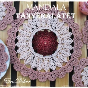 Mandala tányéralátét az asztalon, Otthon & Lakás, Konyhafelszerelés, tálalás, Tálalás, Tányér- és poháralátét, Horgolás, MESKA